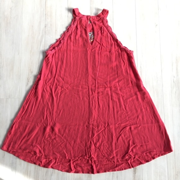 Red Embroidered Halter Dress - Picture 5 of 6